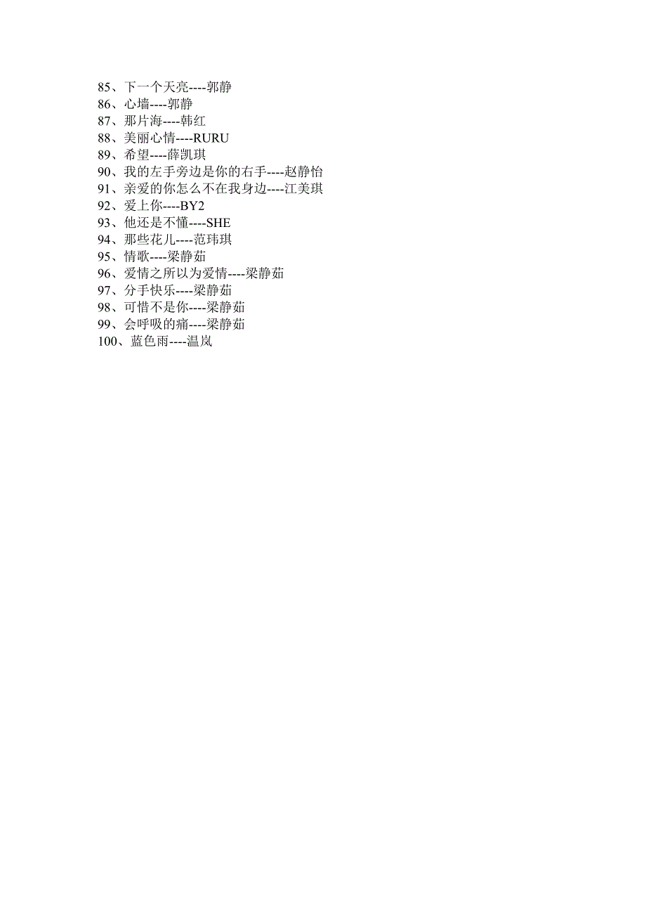 值得用心去体会的100首歌_第3页