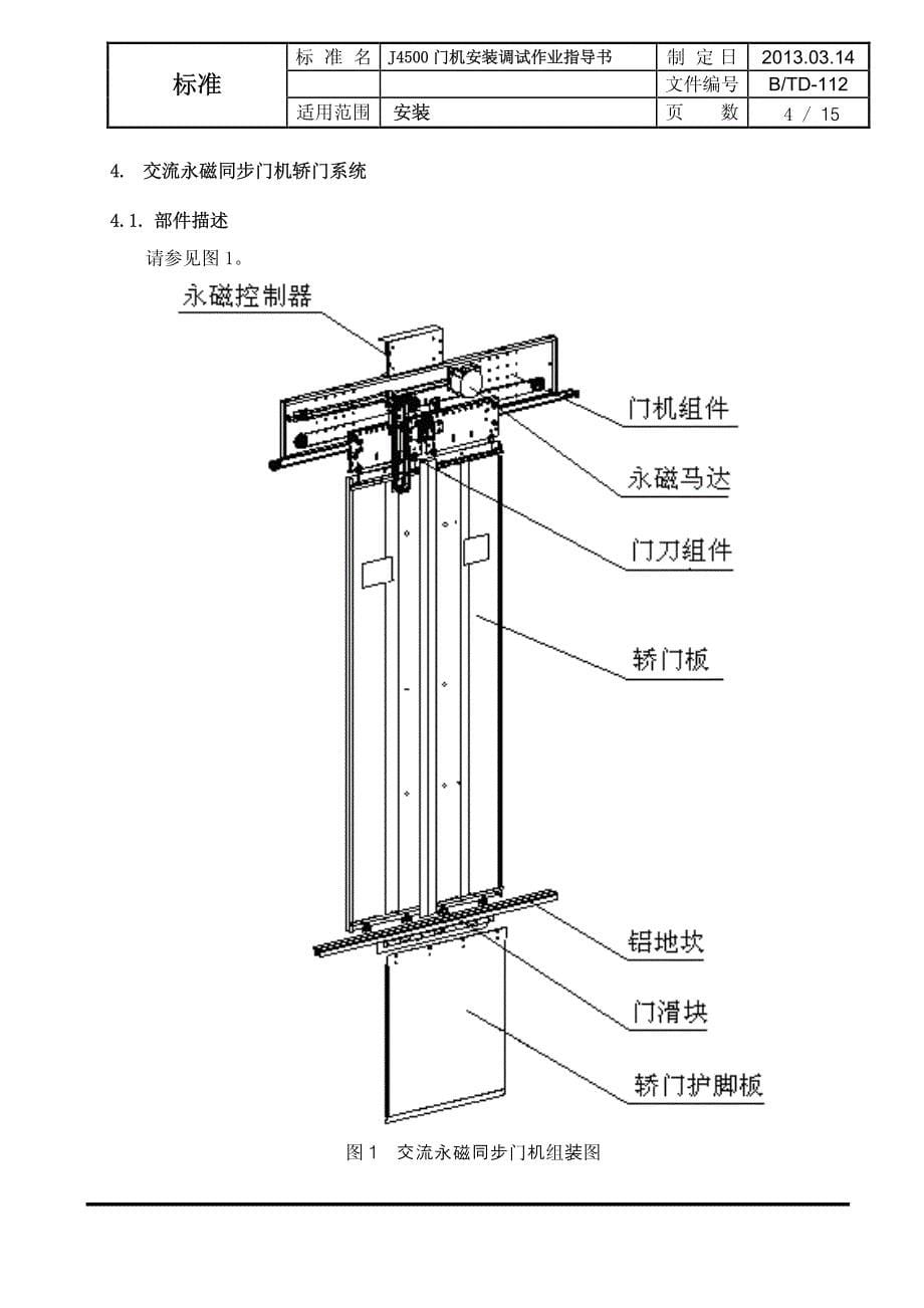 贝斯特J4500门机安装调试指导书_第5页