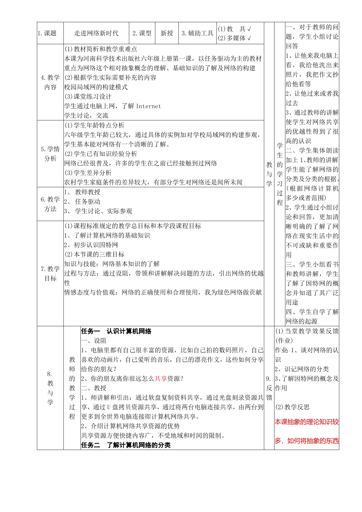 信息技术教案(小学六年级上册)_第2页