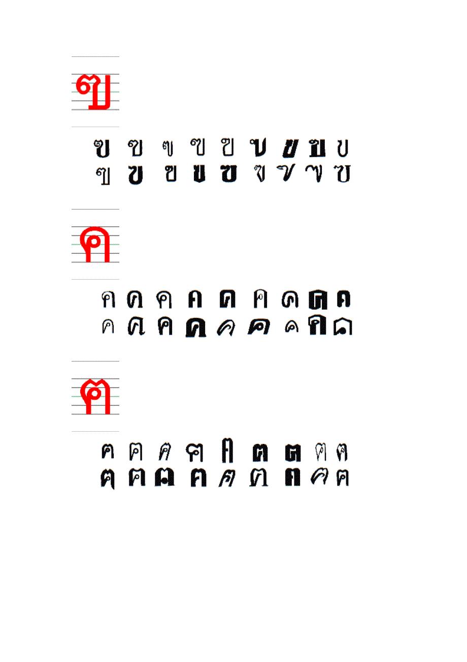 泰语辅音字母的笔顺和字体_第2页