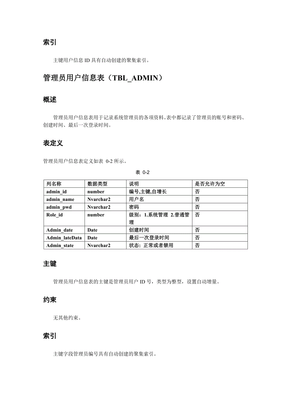 钻石小鸟数据库详细设计说明书_第3页