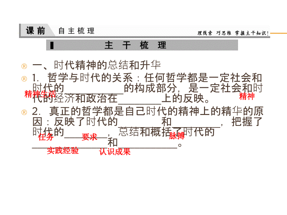 2016高中政治(课件)1-3-1第1框真正的哲学都是自己时代的精神上的精华(人教版必修4)_第3页