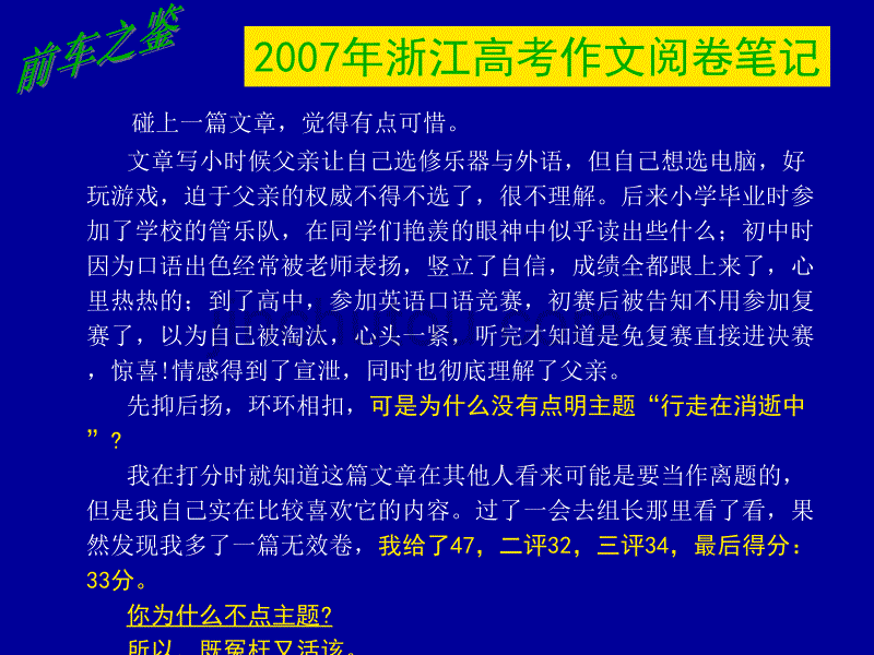 高考语文专题复习课件：考场作文的点题与扣题_第3页