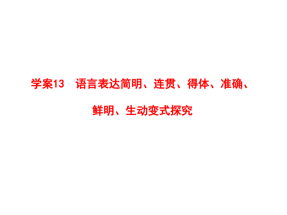 语文：全套解析一轮复习精品课件 语言表达简明、连贯、得体、准确、鲜明、生动变式探究(新人教版)_第2页