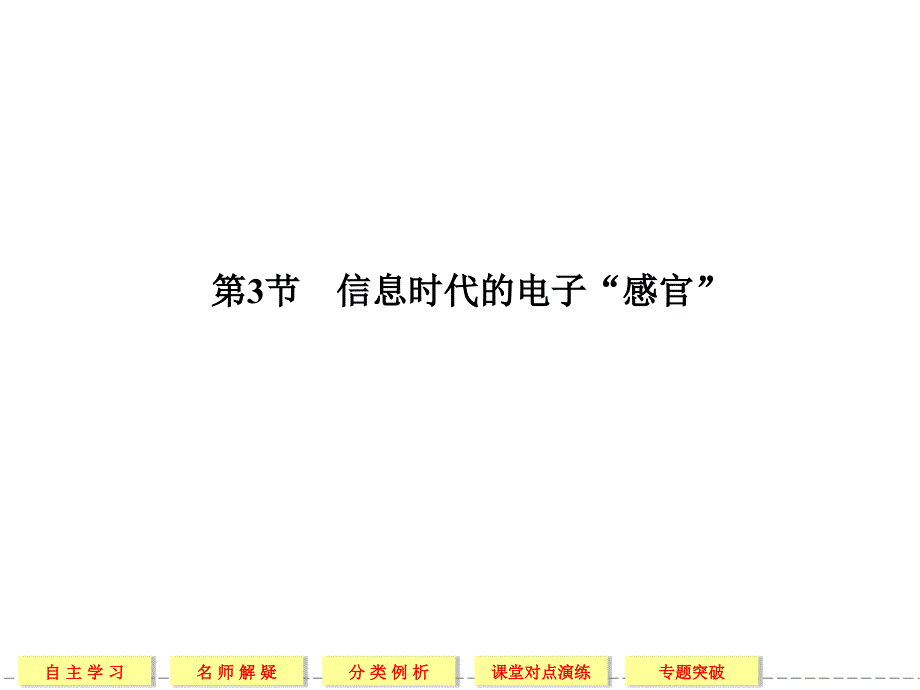 【创新设计】2013-2014学年高中物理鲁科版选修1-1第6章6-3信息时代的电子“感官”_第1页