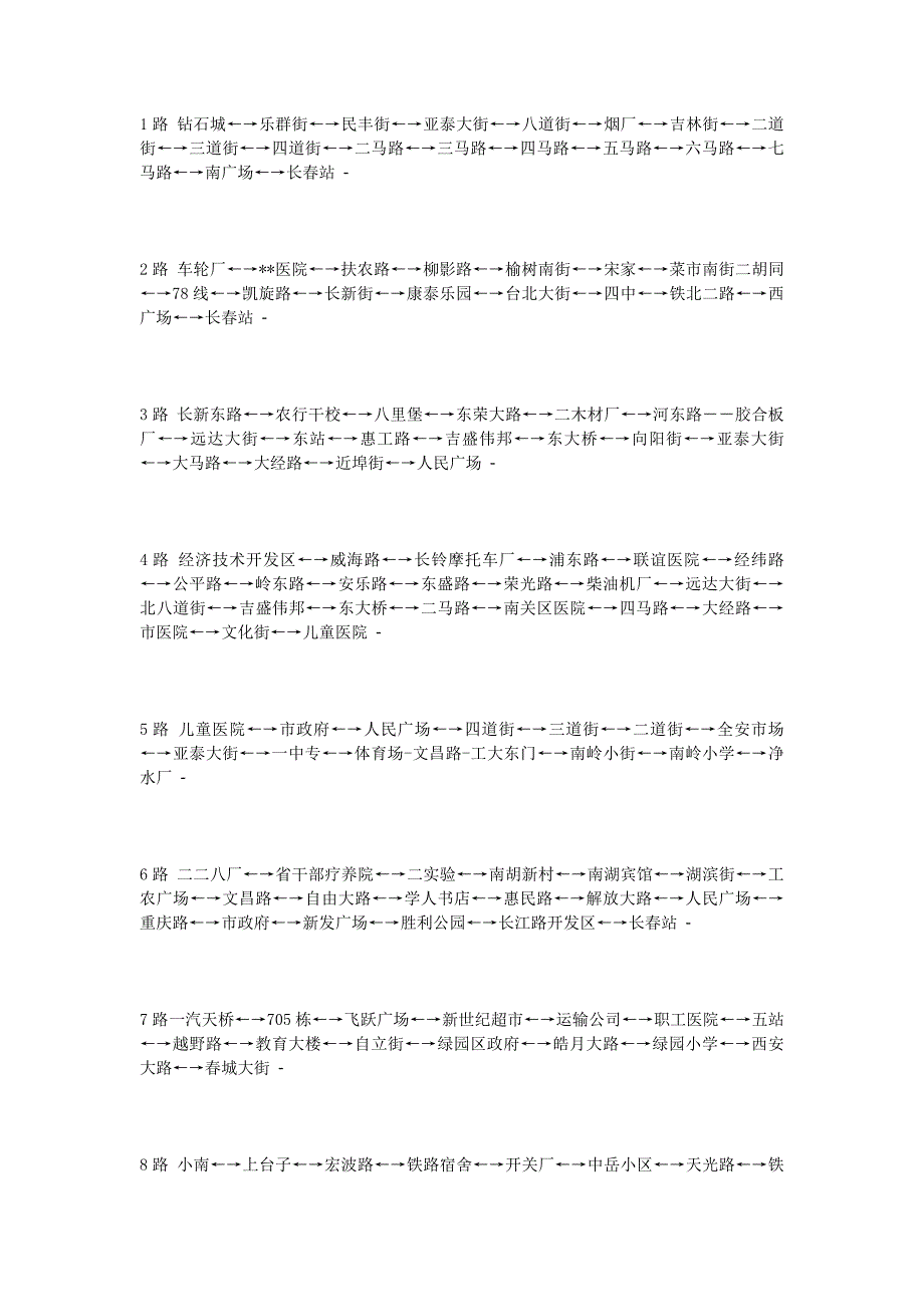 长春的(1-233)公交路线_第1页