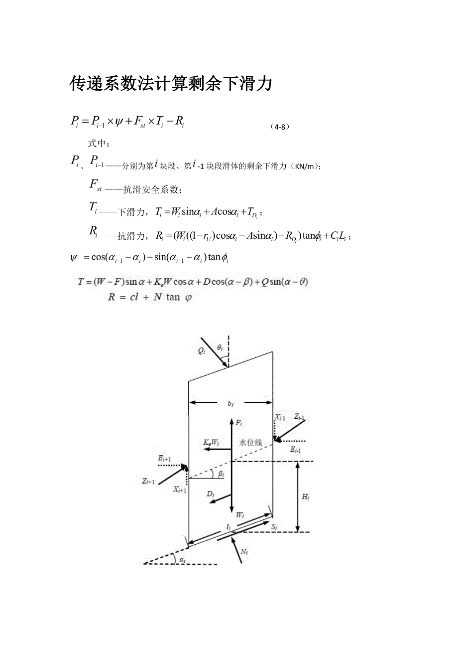 传递系数法剩余下滑力的计算_第1页