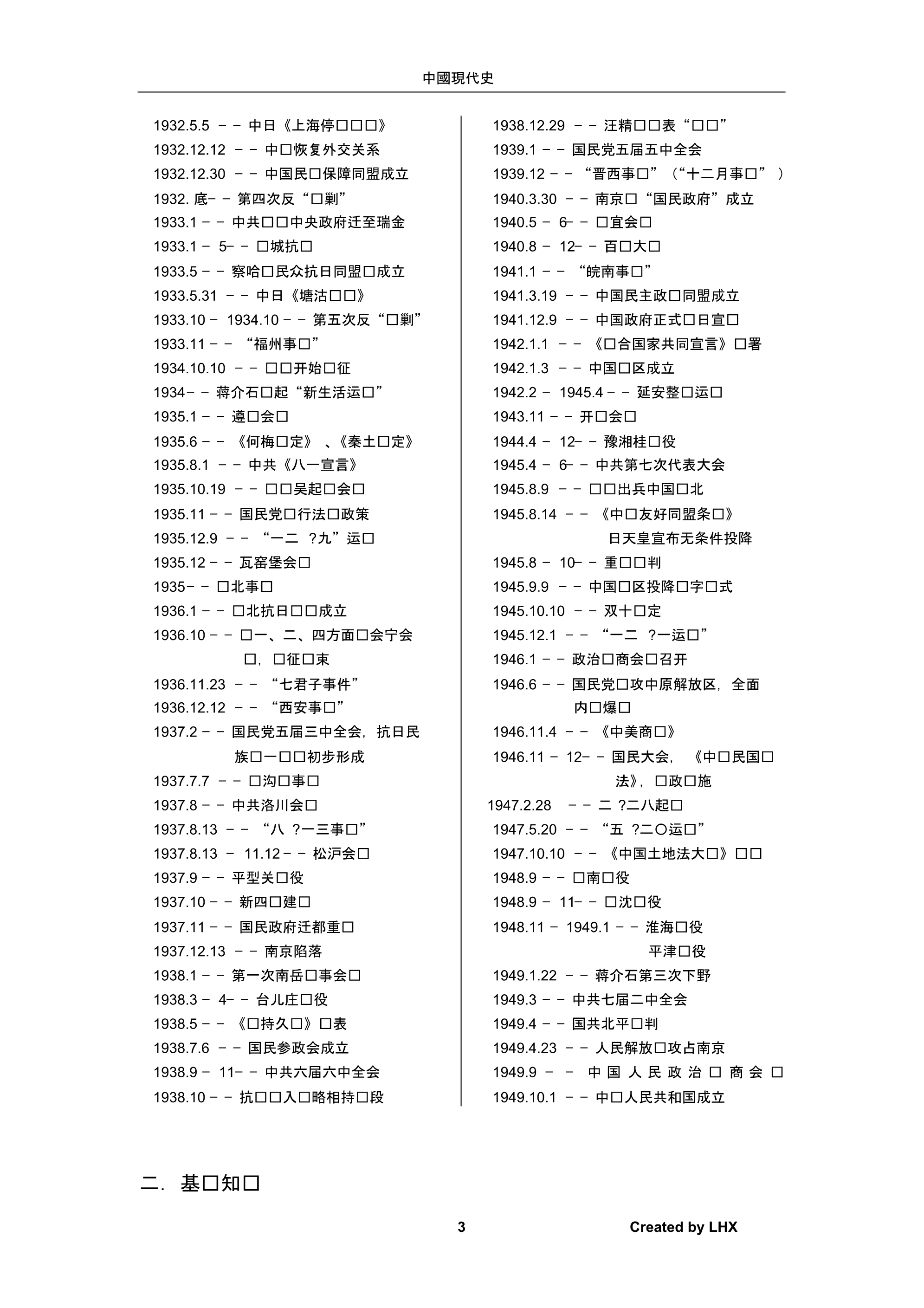 四川师范大学历史系中国现代史复习参考资料_第3页