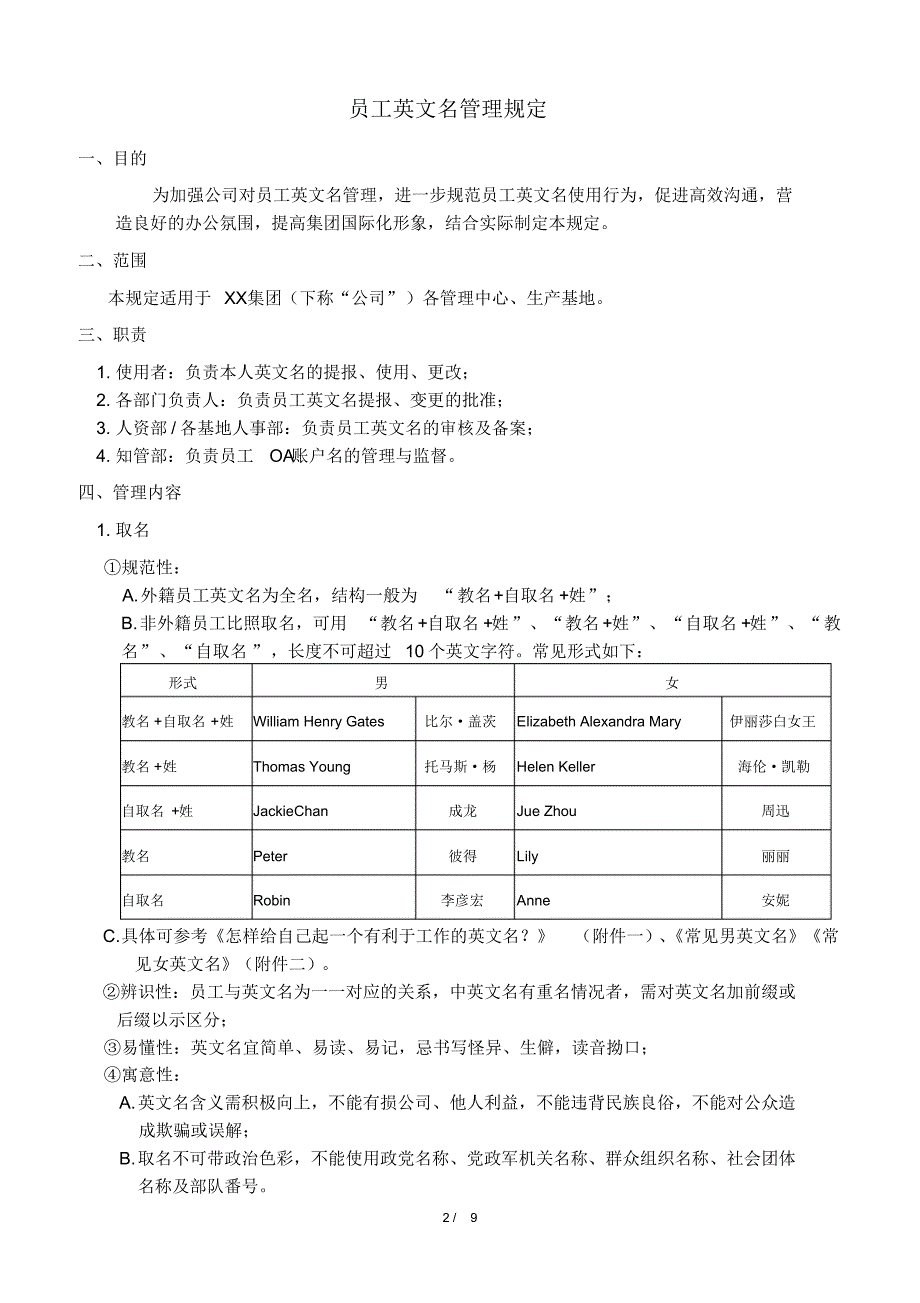 员工英文名管理规定_第2页