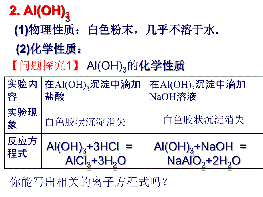 高一必修1化学人教版第二节 铝的重要化合物公开课_第4页