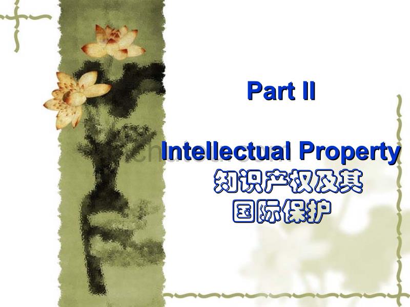 Part IIIntellectual Property 知识产权及其国际保护_第1页