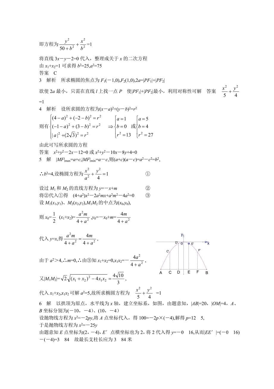 高中数学关于求圆锥曲线方程的方法复习_第5页