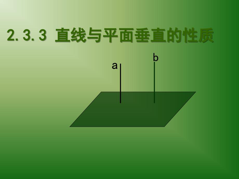 新课标人教A版数学必修2全部课件：2.3.3直线和平面垂直的性质_第1页