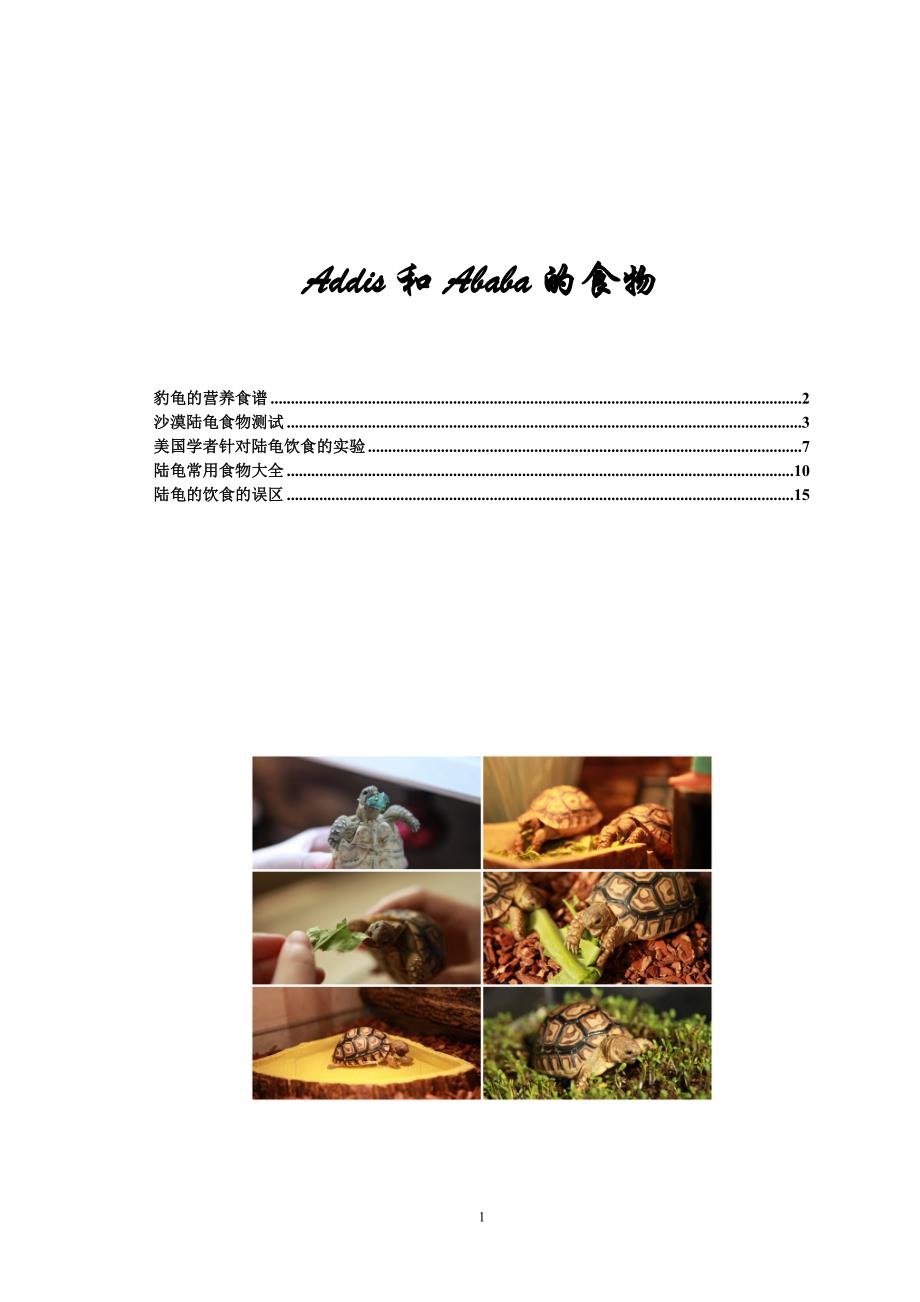 豹龟的食物、食材(献给我可爱的Addis和Ababa)_第1页
