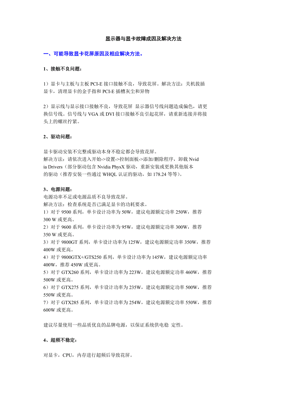 显示器与显卡故障成因及解决方法_第1页