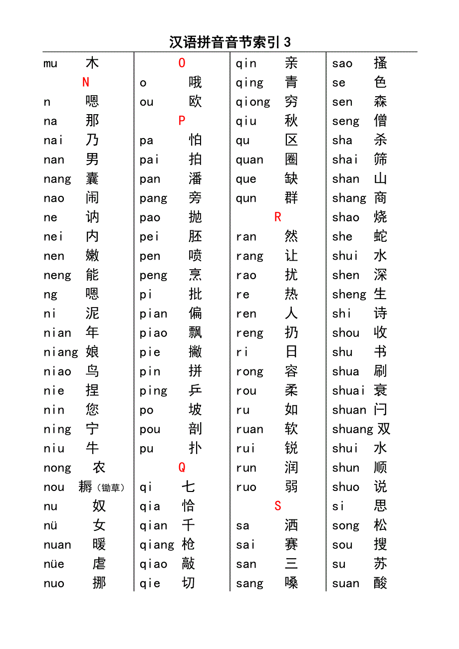 汉语拼音音节索引表(无错误版)_第3页