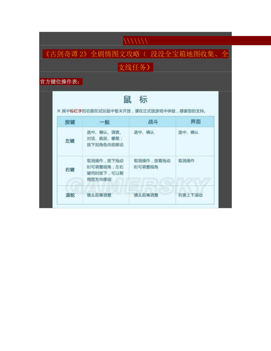 古剑奇谭2超详细主支线图文攻略_第1页
