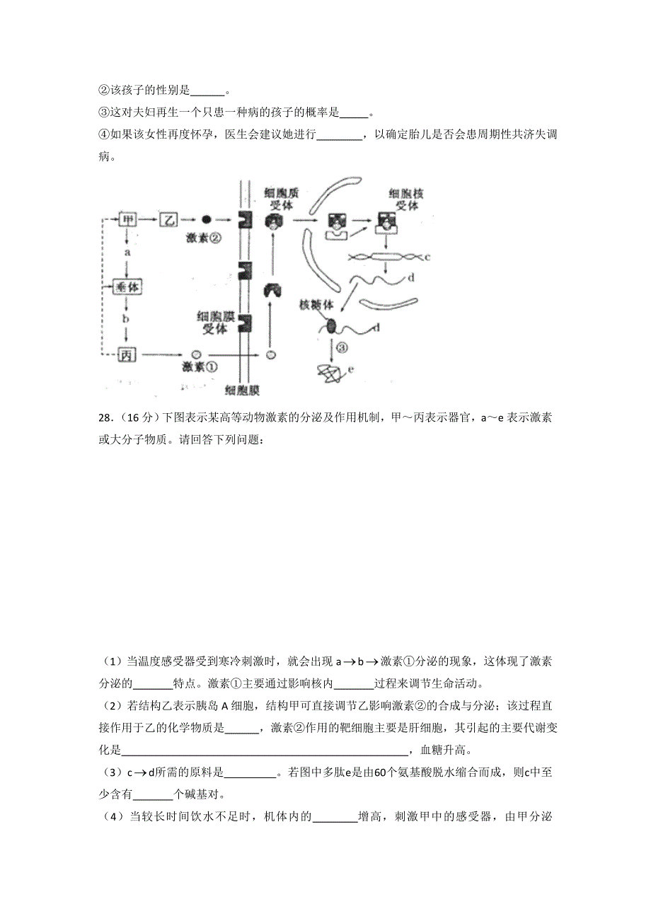 广东省汕头四中2014届高三第二次月考生物试题 Word版含答案_第4页