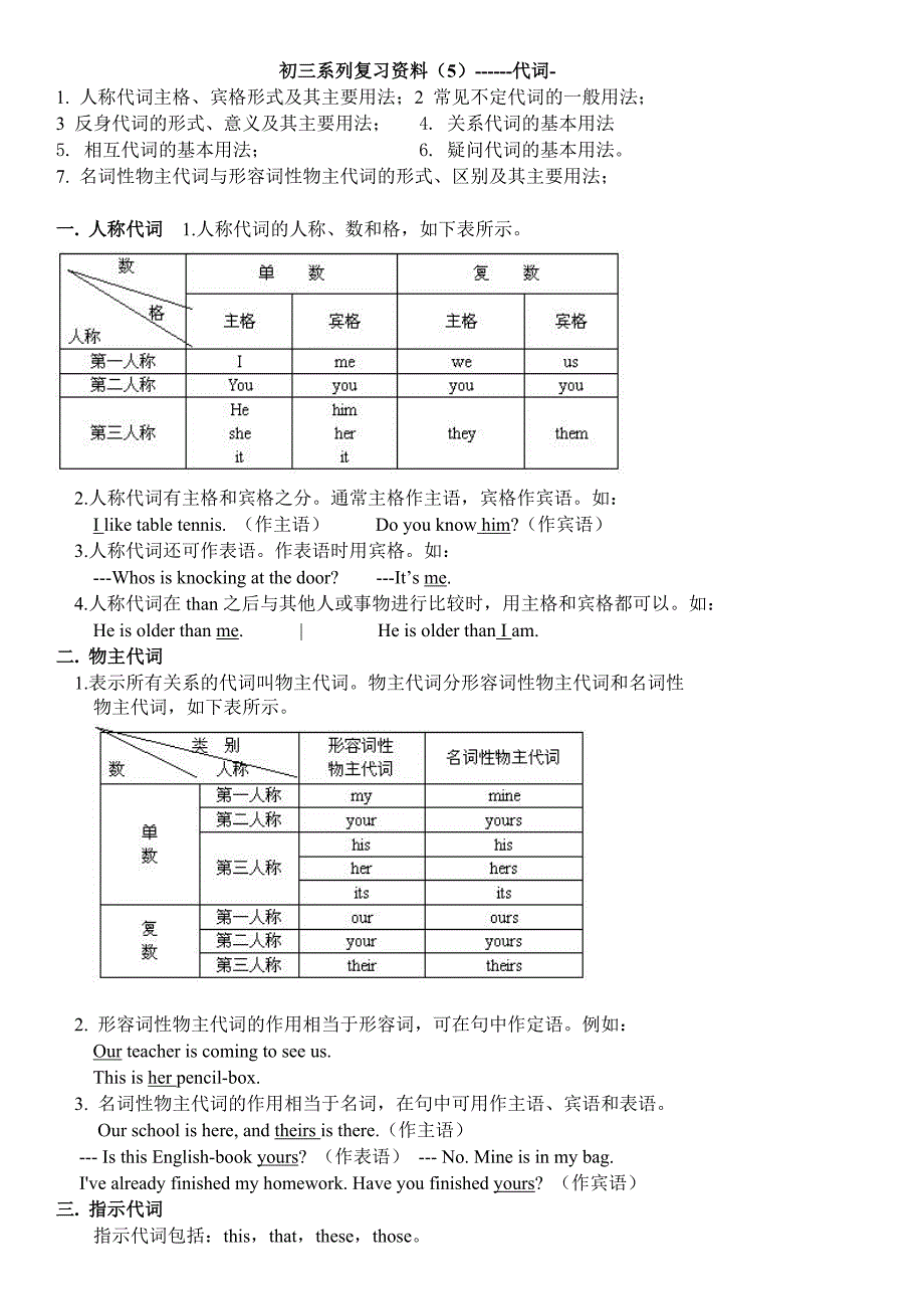 初三英语复习资料(全套)5_第1页