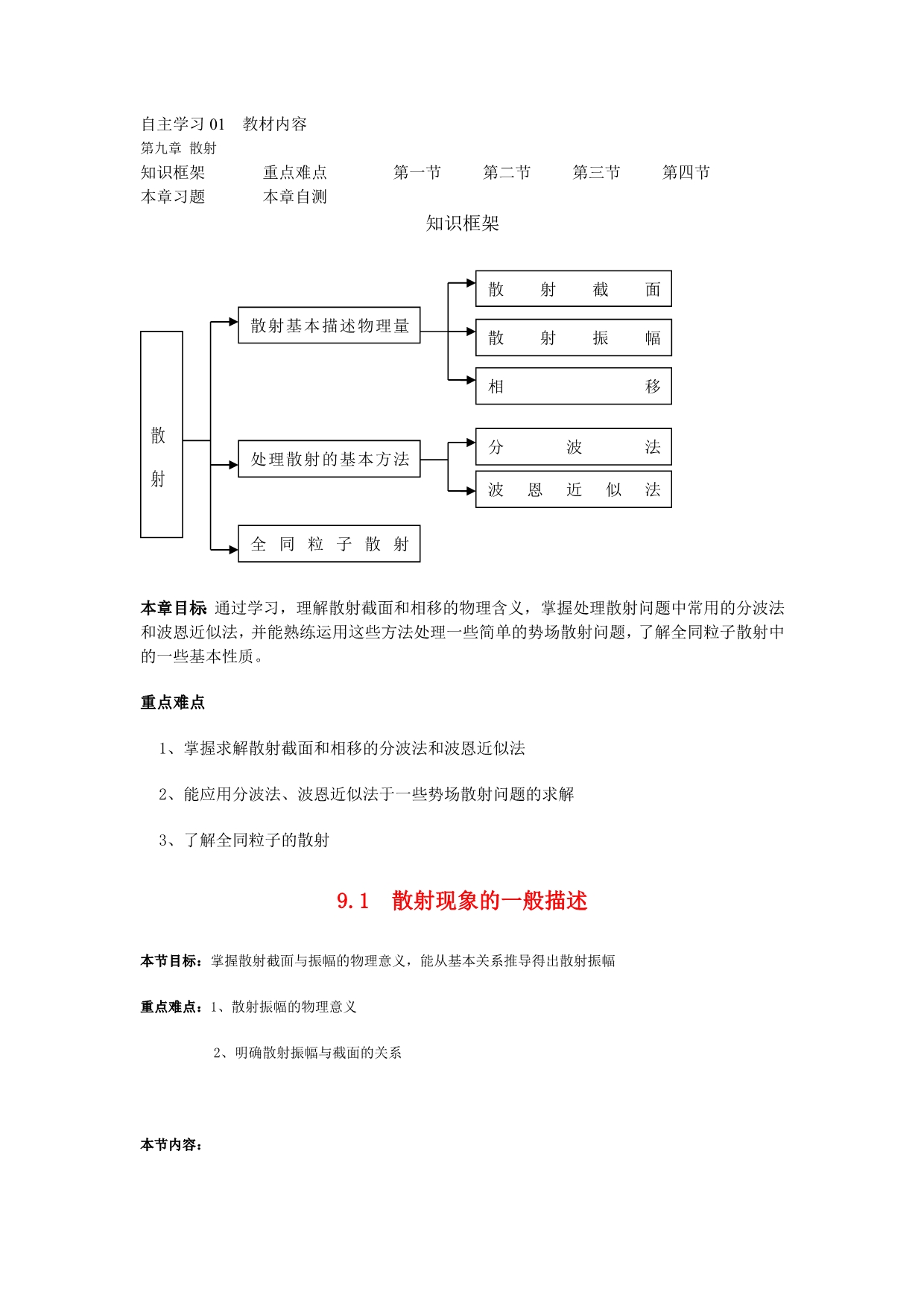 自主学习01教材内容第九章散射_第1页