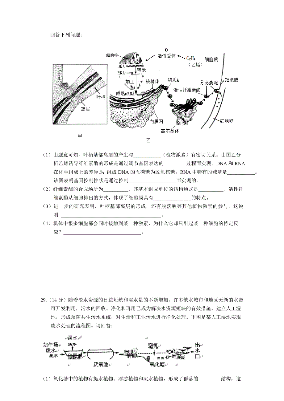 【2014肇庆二模】广东省肇庆市2014届高三毕业班第二次模拟考试生物试题 含答案_第4页