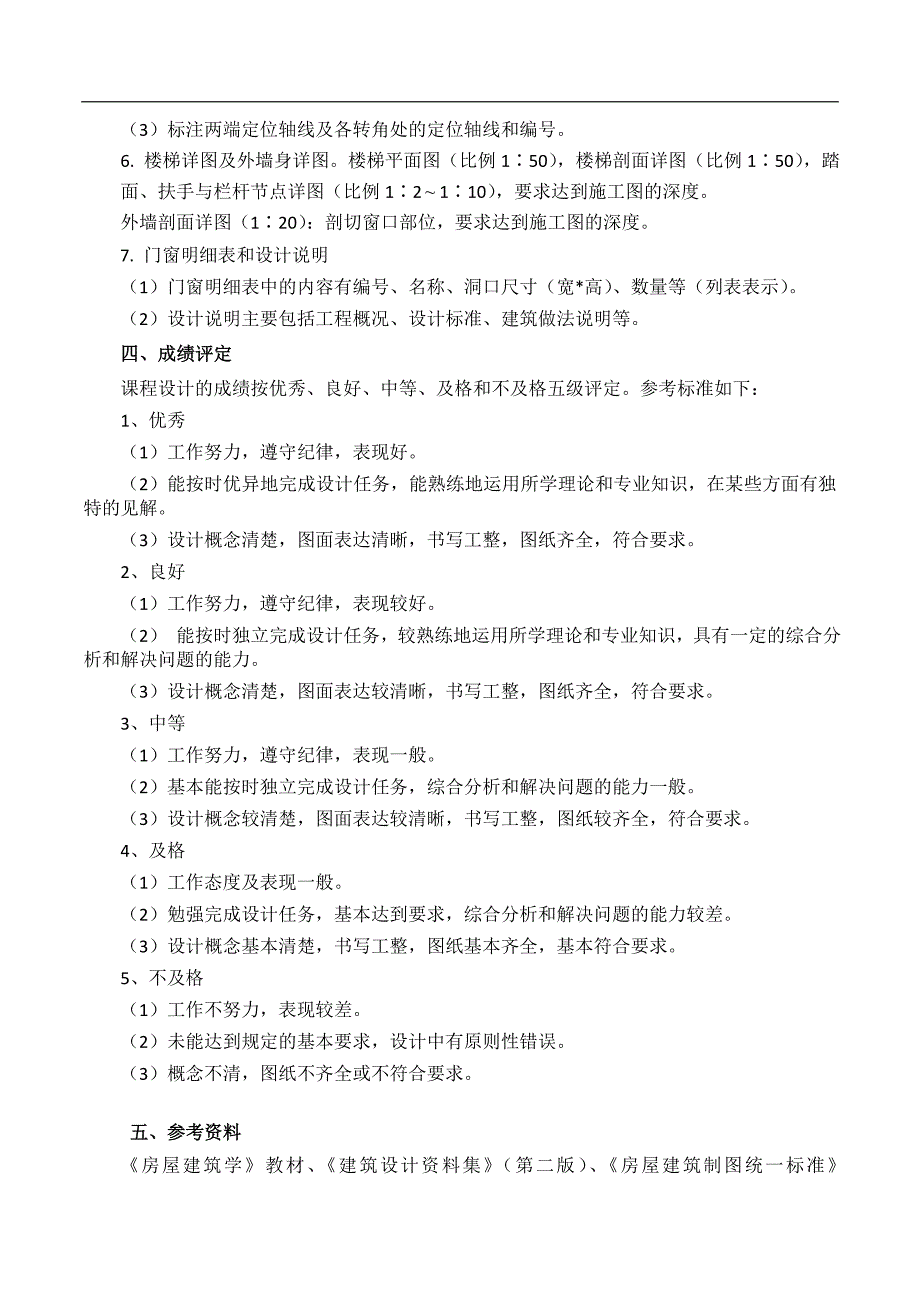 课程设计任务书——房屋建筑学_第4页