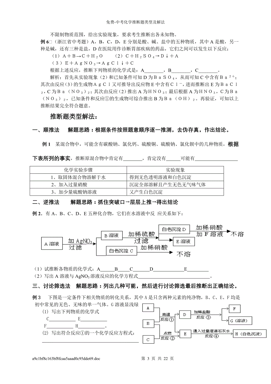 -中考化学推断题类型及解法_第3页