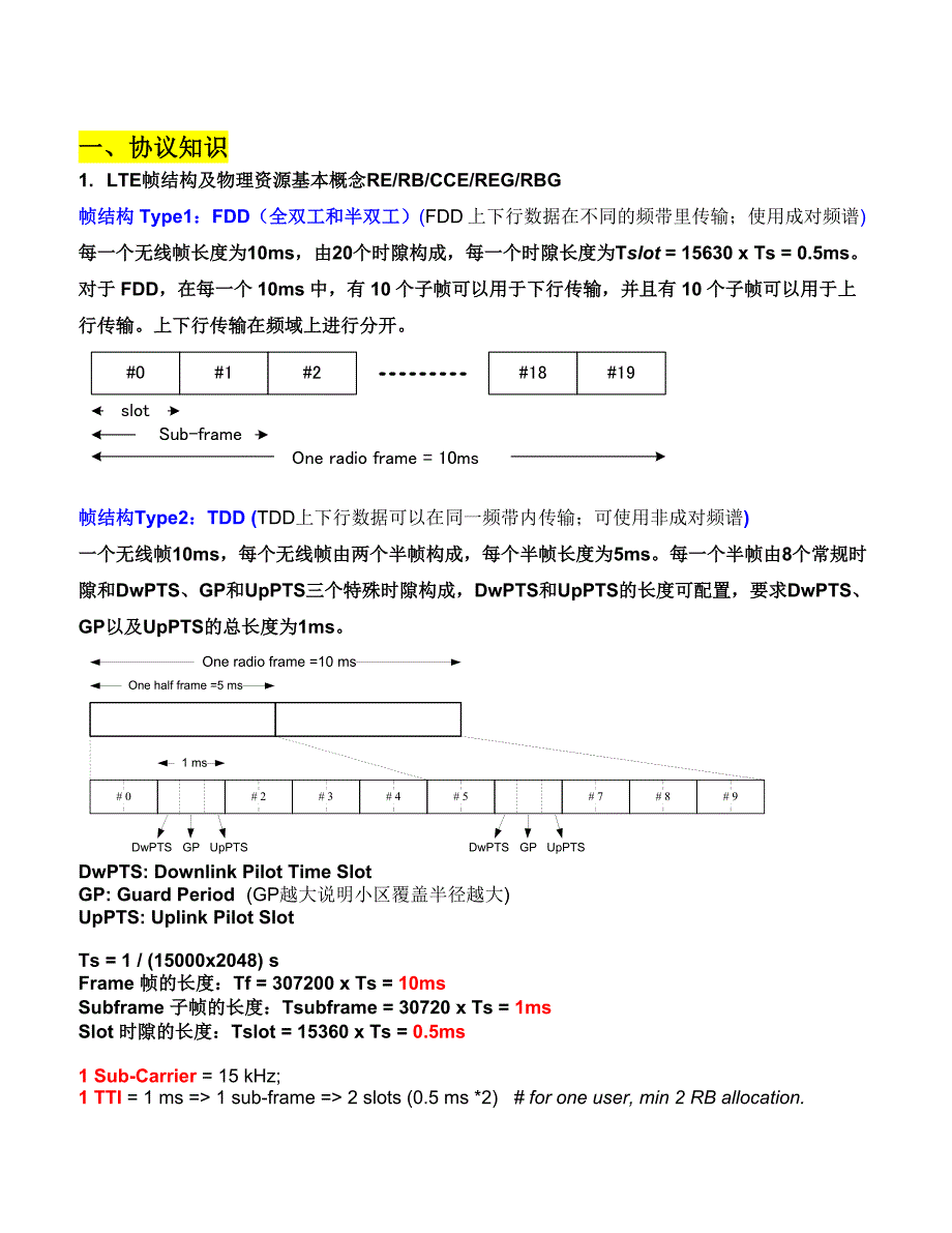 无线网优：LTE帧结构和协议_第1页