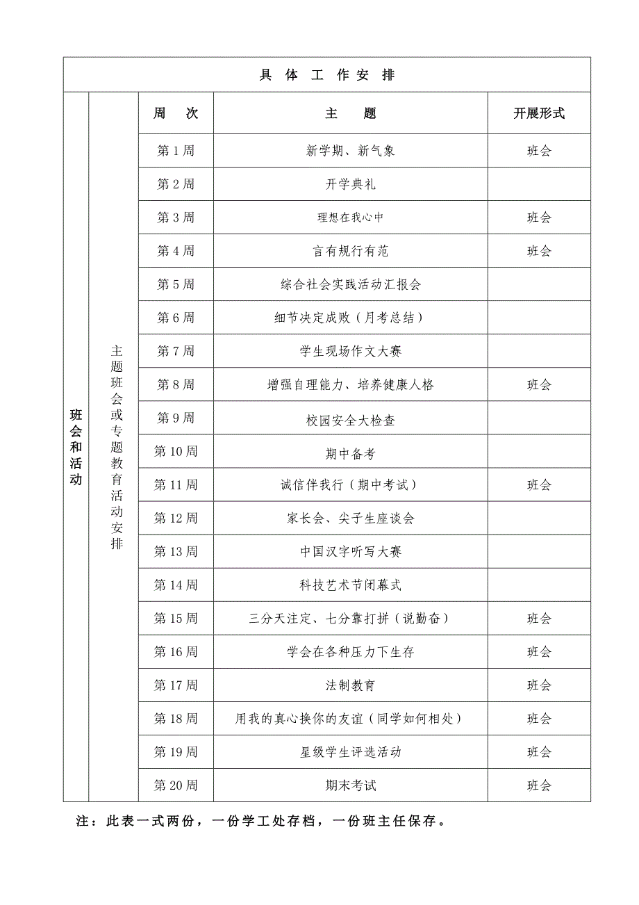 班主任工作计划表2015_第3页