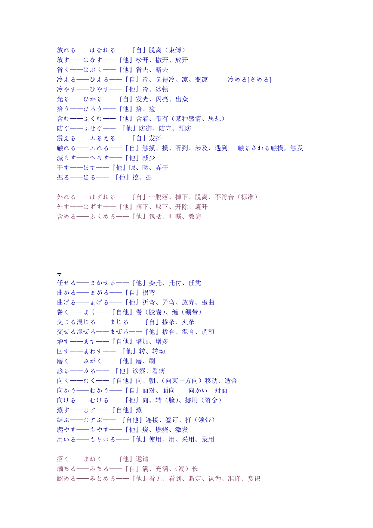 N2词汇总结：蓝字是能猜出来意思的红字是汉字意义不同的黑字是平假_第5页