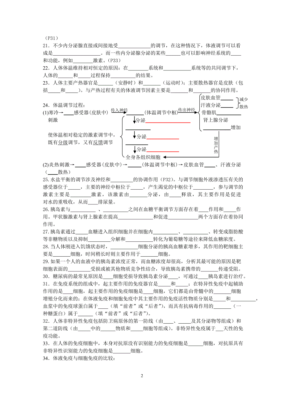 必修3基础整合填空+答案(B4版)_第2页