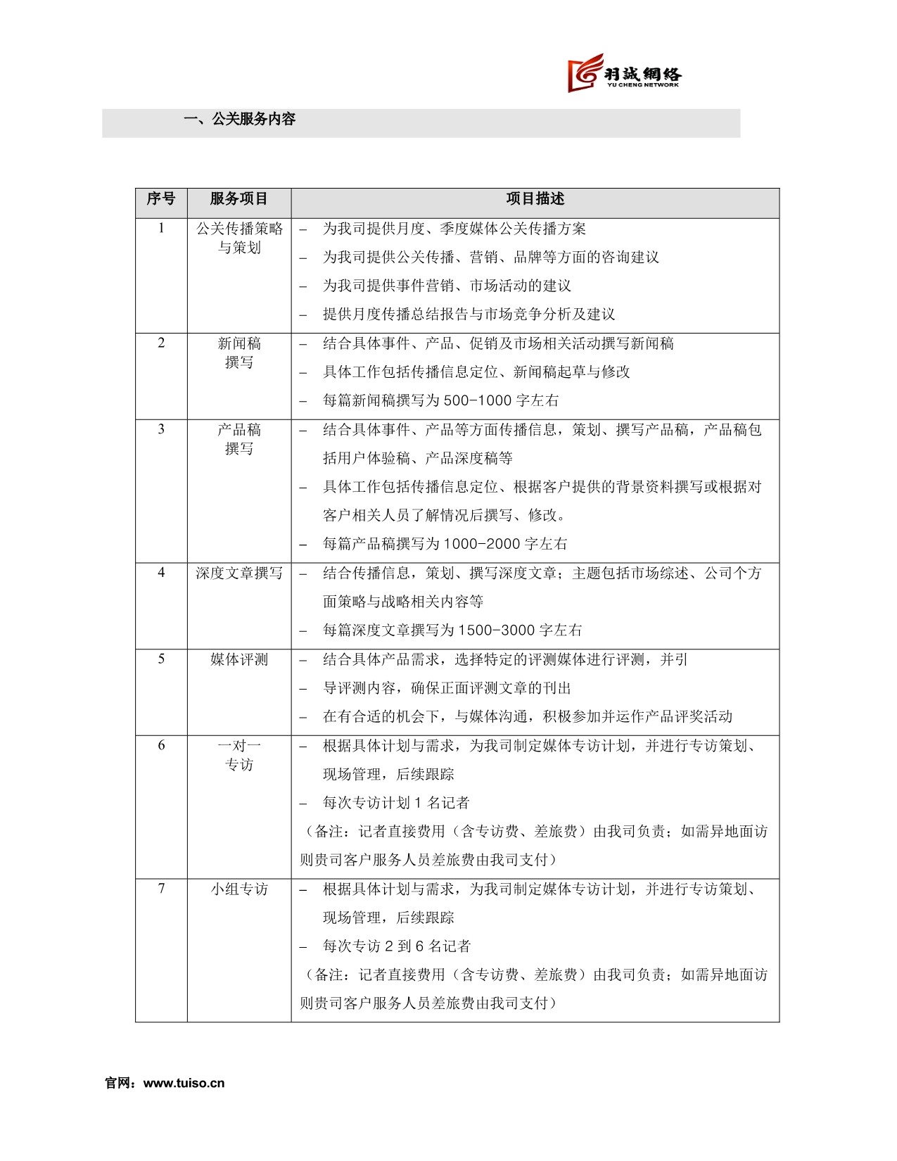 羽诚口碑传播服务项目_第1页