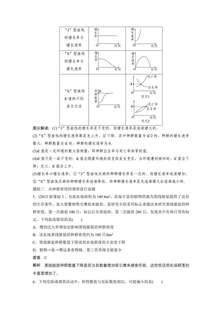 专题六 第1讲种群和群落_第5页