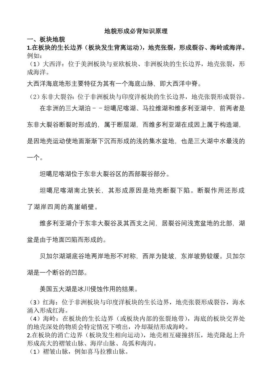 地貌形成必背知识原理_第1页