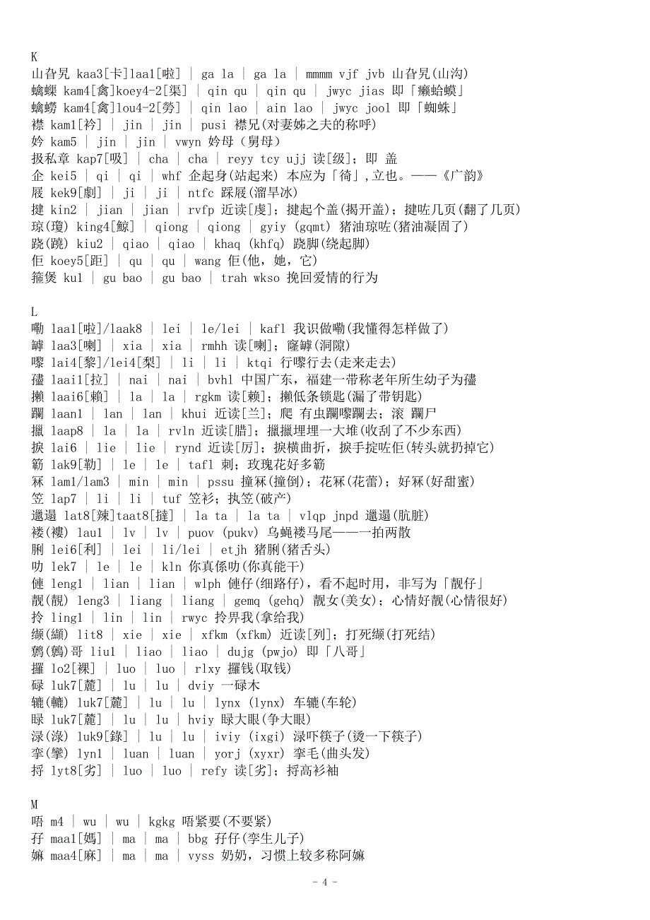 粤语方言字的打法及解释_第4页