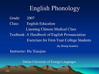 基础语音EnglishPhonology2008-2009