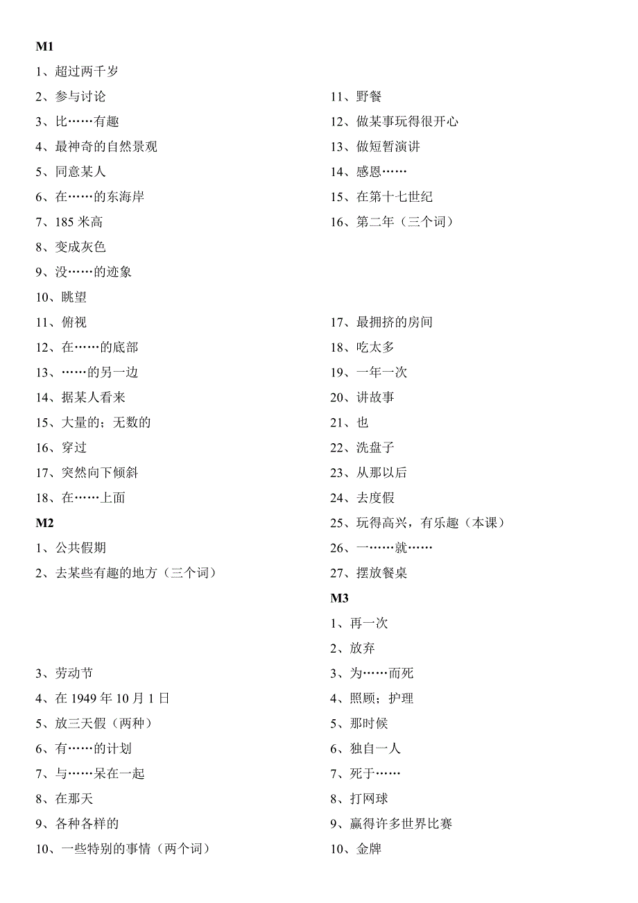 外研社英语九上词组归纳-汉语_第1页