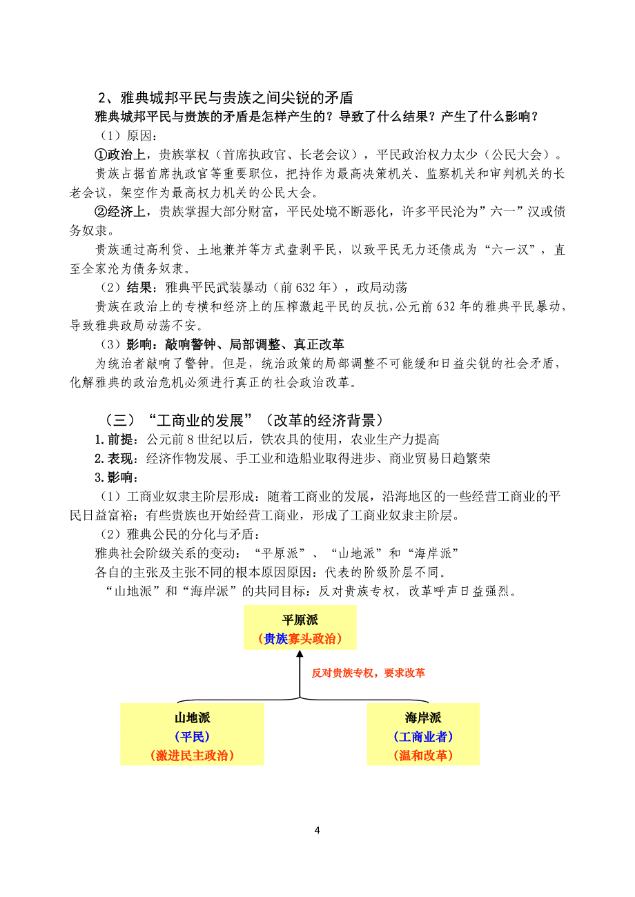 1-1《雅典城邦的兴起》教案(人教选修1)_第4页