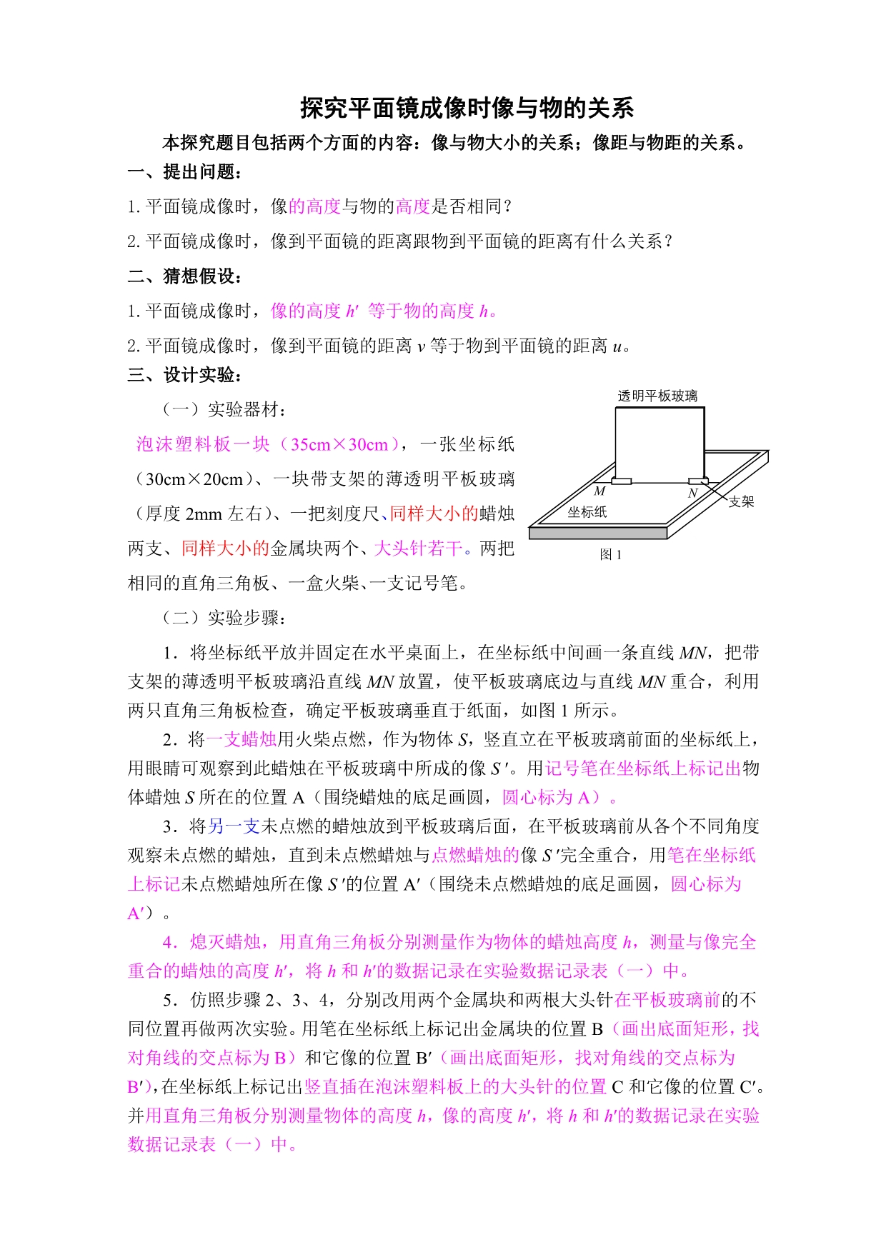 14.探究平面镜成像时像与物的关系_第1页