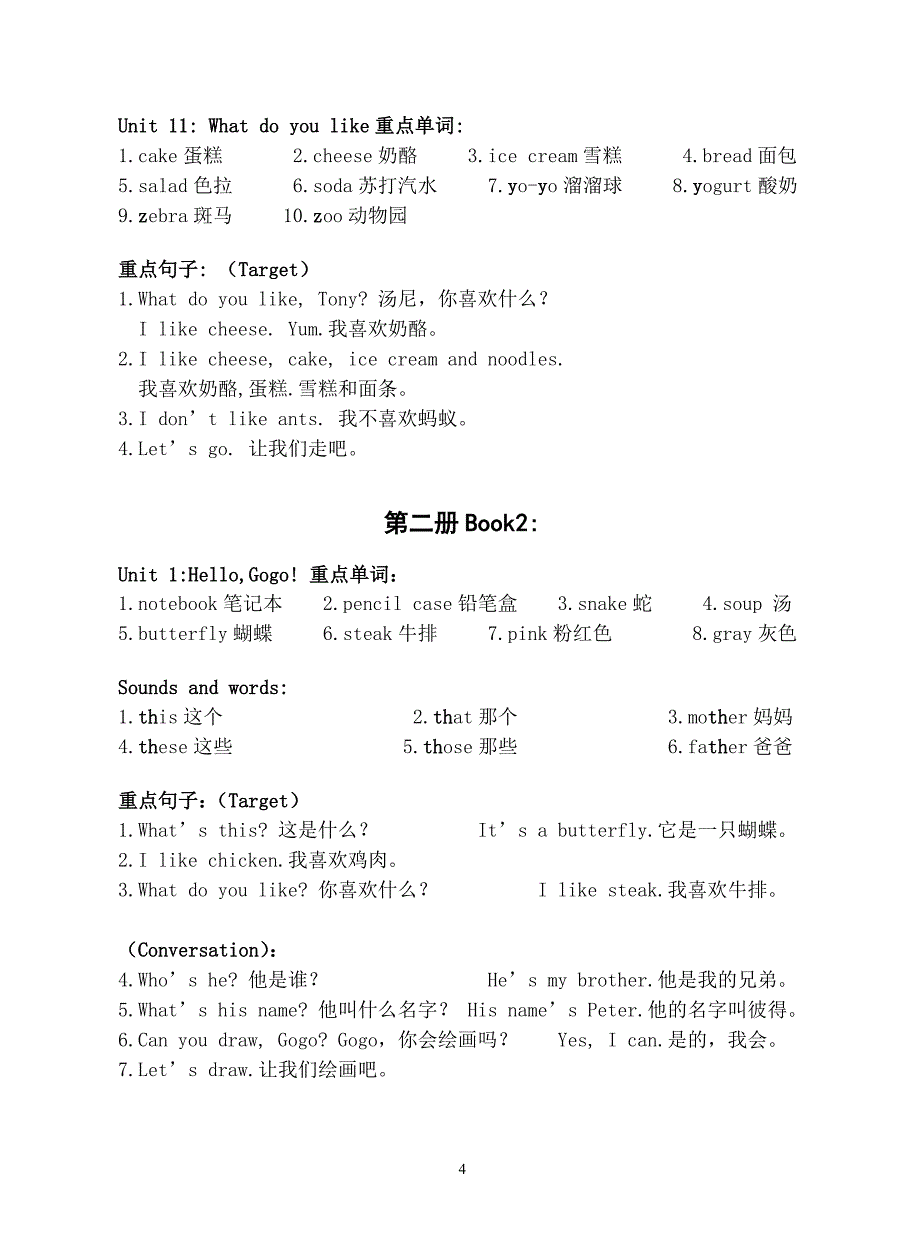 开心学英语第一册至第八册重点单词_第4页