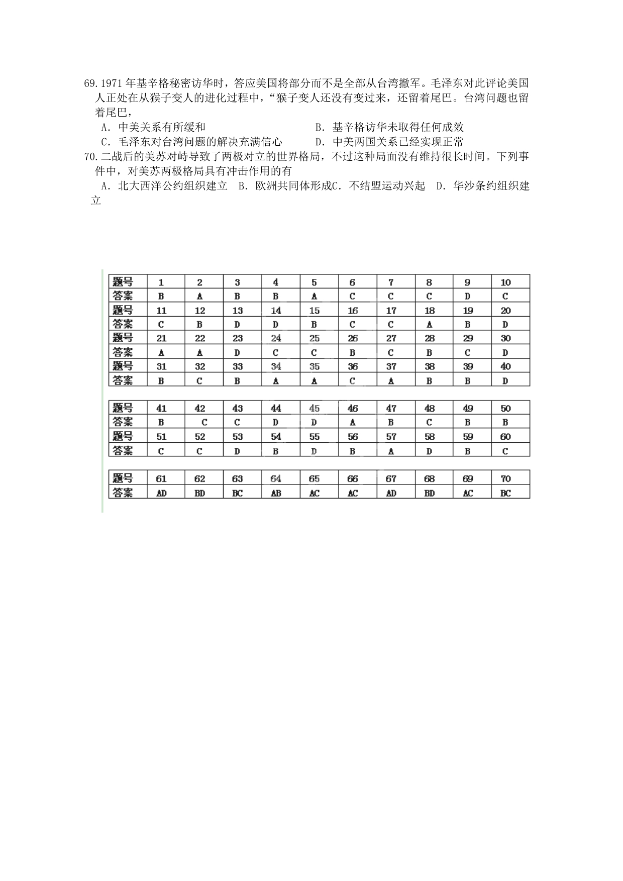 广东省肇庆市实验中学高三历史学业水平必修一练习卷 二  含答案_第5页