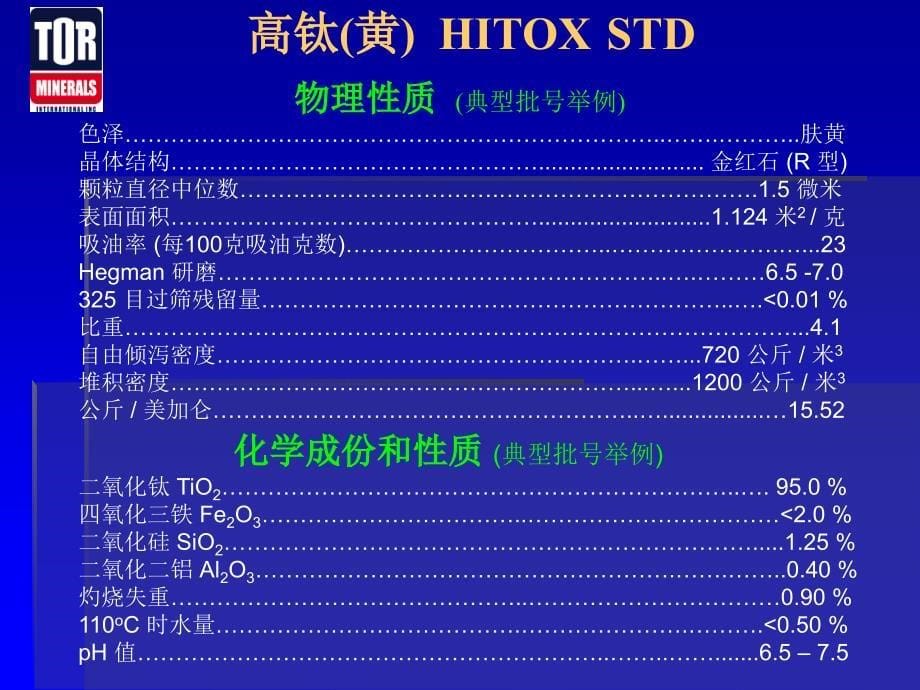 性价比高的高钛粉HITOXTiO2Introduction2006(Chinese)_第5页