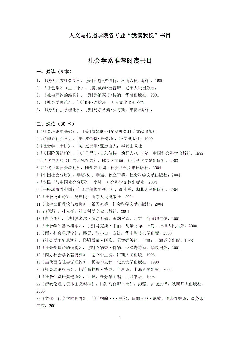 人文学院我读我悦书目_第1页