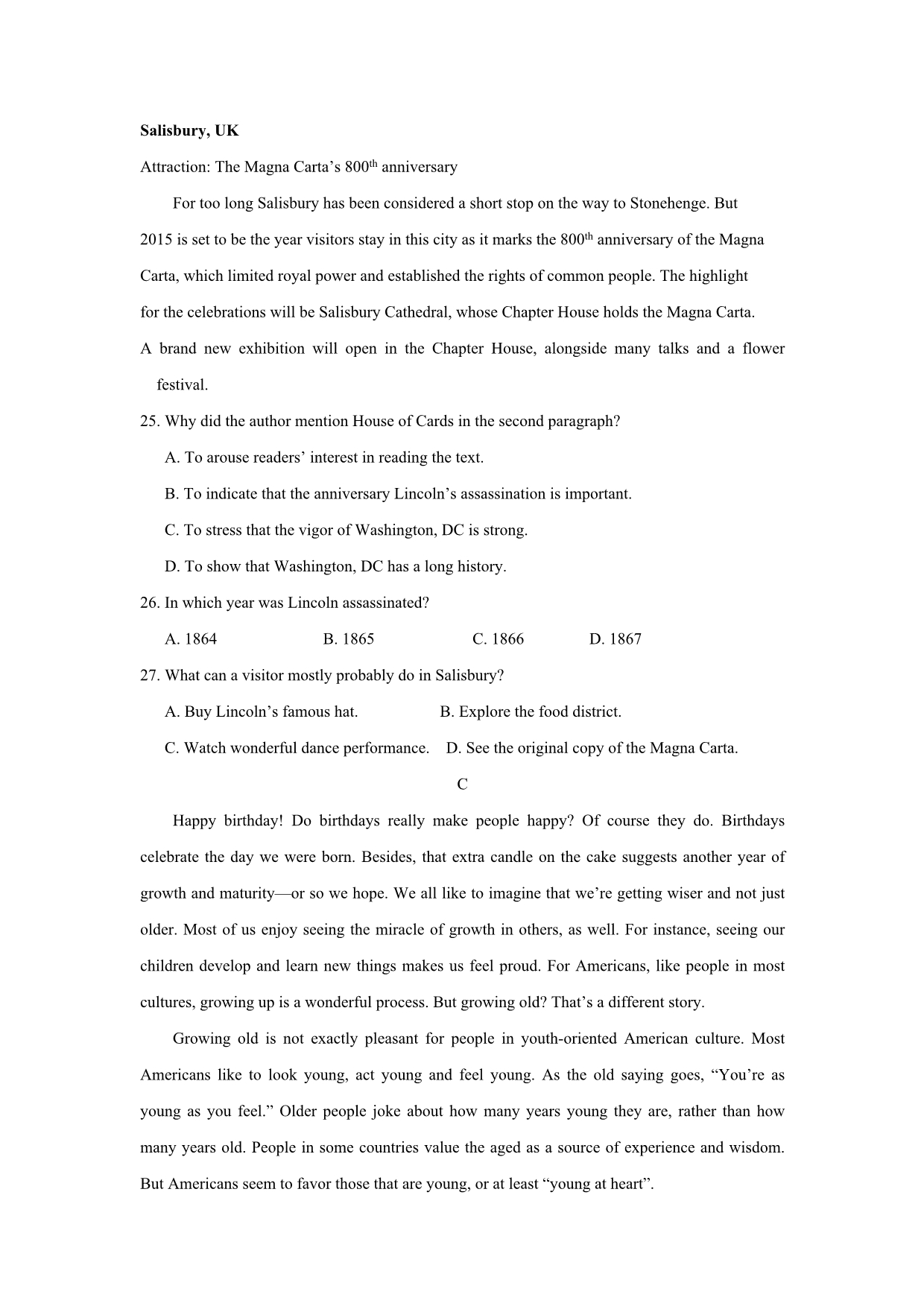 河北省武邑中学2016-2017学年高二上学期周考（10.9）英语试题 含答案_第5页