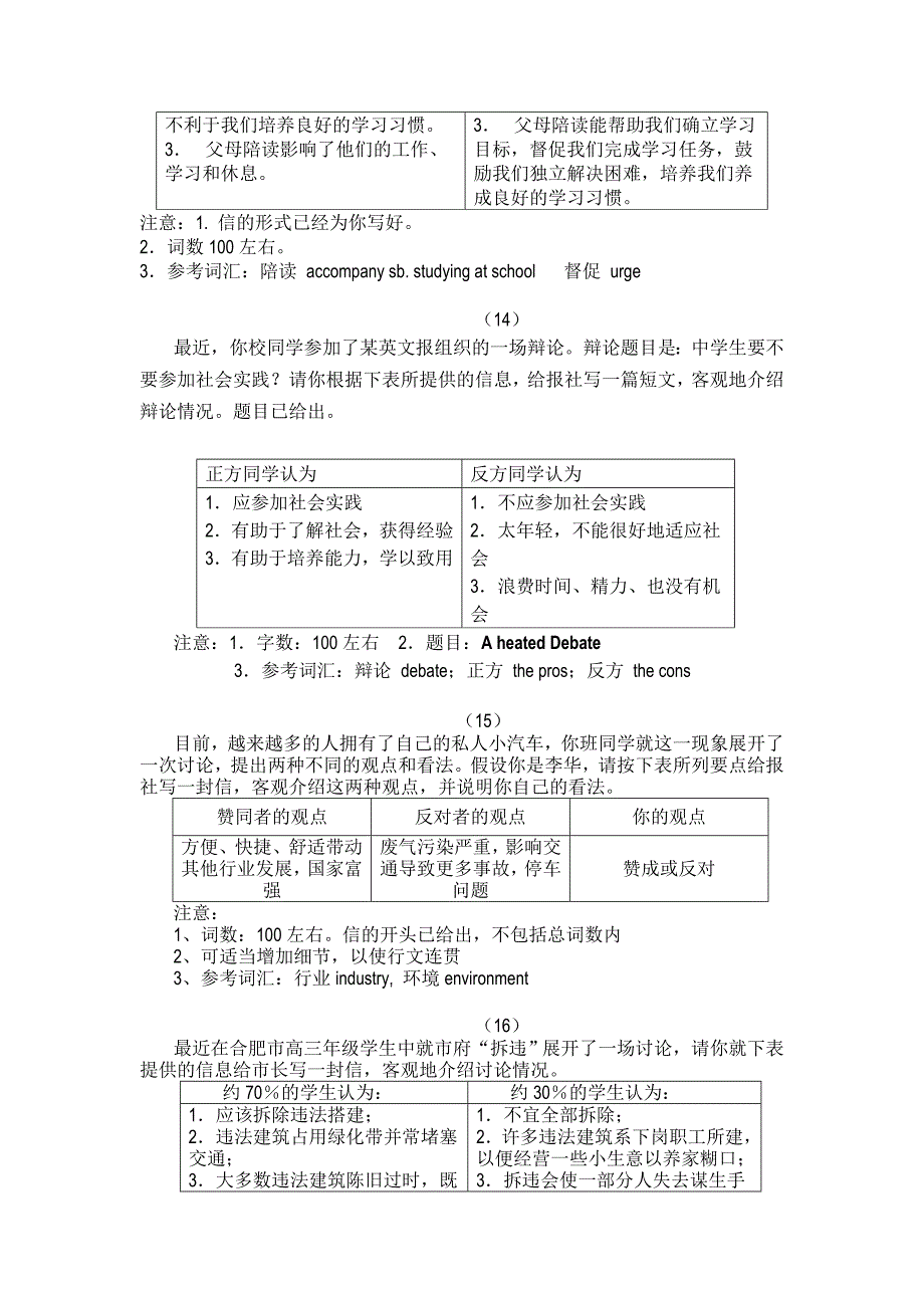 高考英语书面表达精选范文-议论文观点辩论_第4页