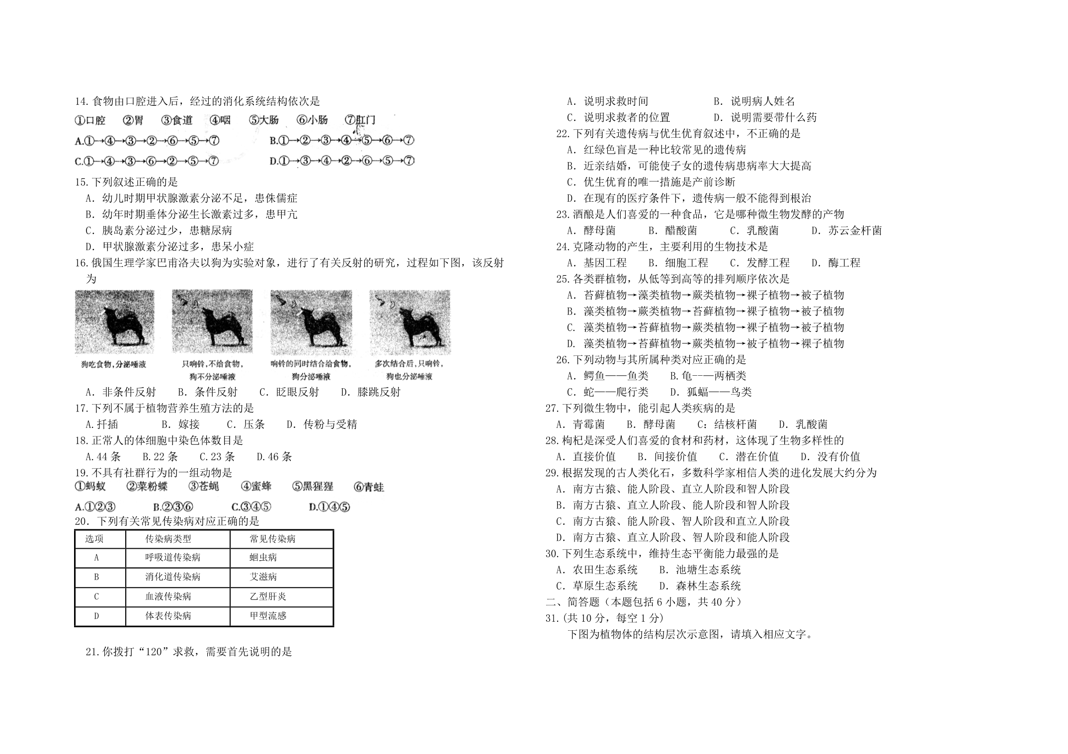 2012年大庆市初中二年级学业水平考试_第2页