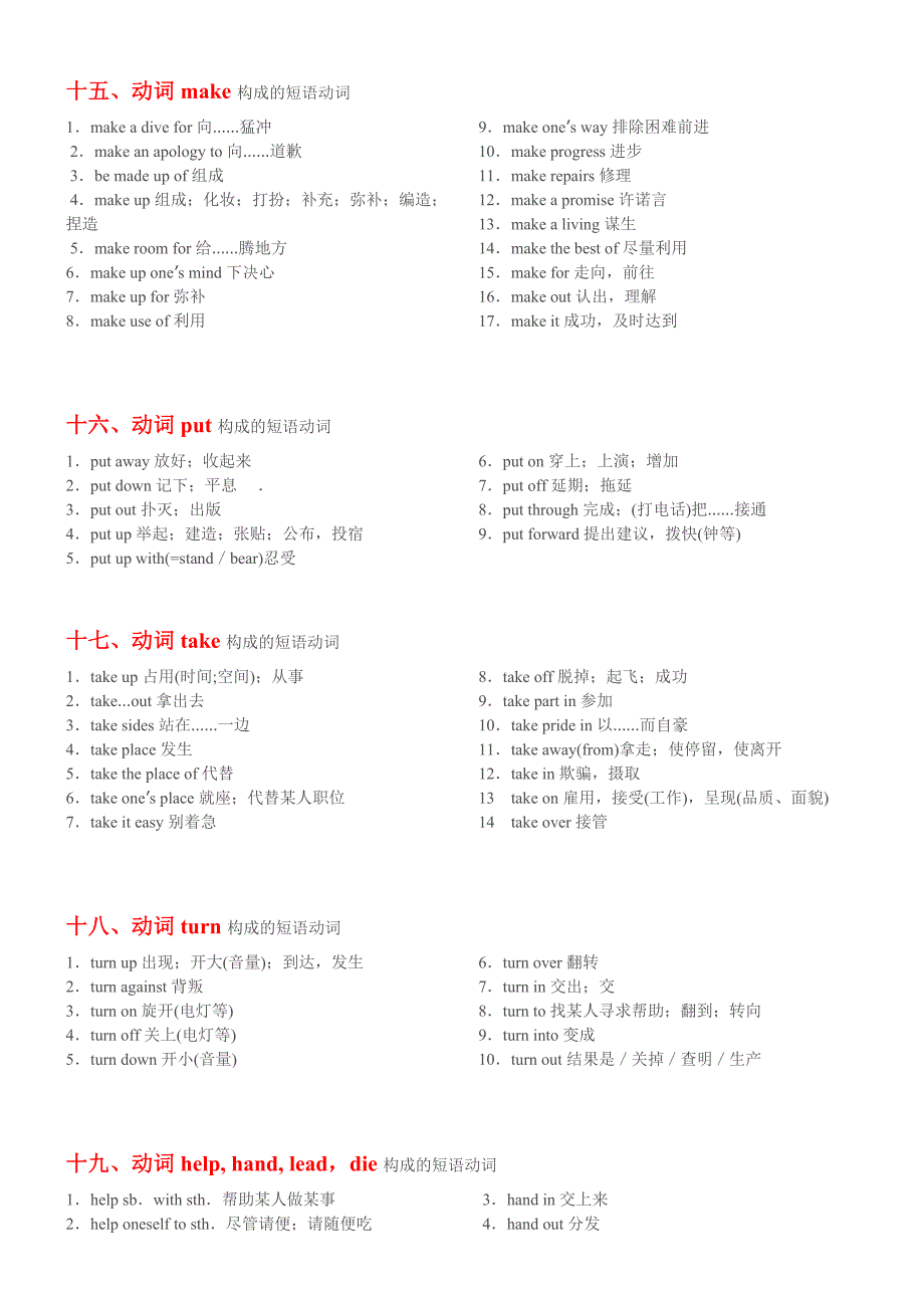 高考英语短语(归类36+120)简化版_第4页