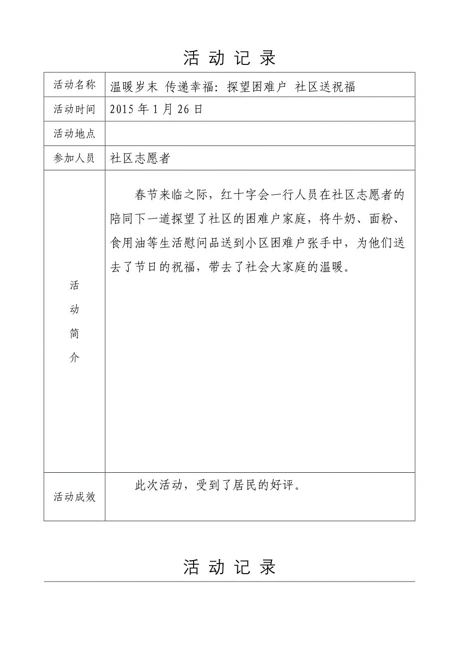 2015年社区各类活动记录_第2页