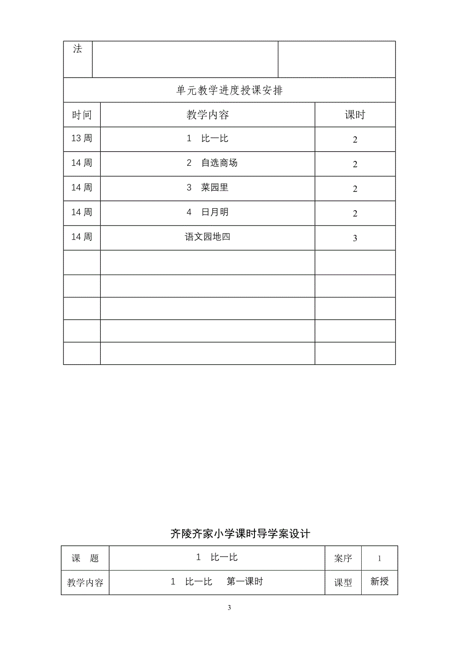 第四单元齐陵中心小学备课模板_第3页