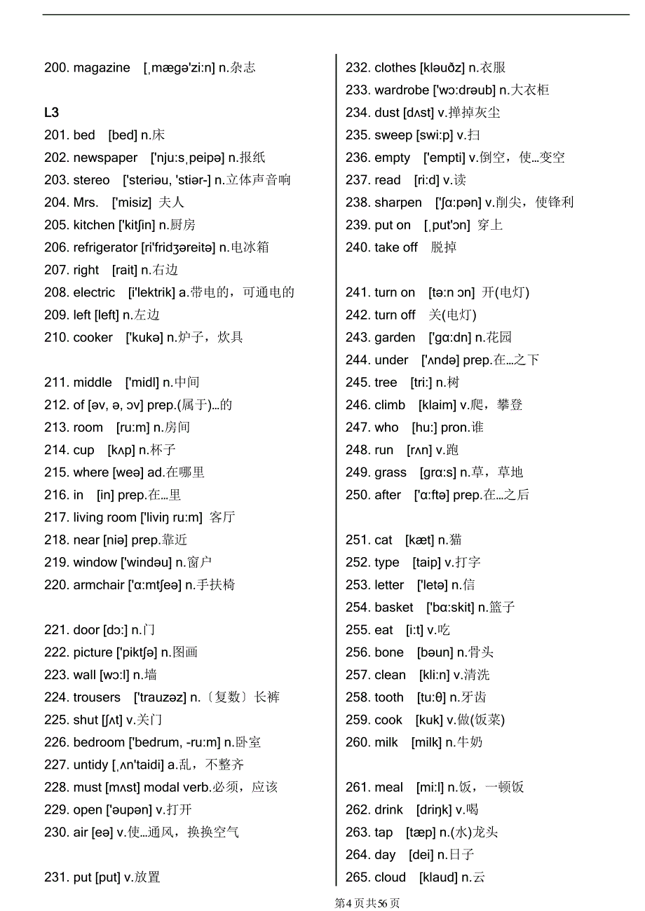 新概念英语单词1-4册(排序背单词)_第4页